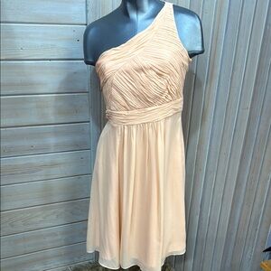 Ann Taylor Peach One-Shoulder Sundress